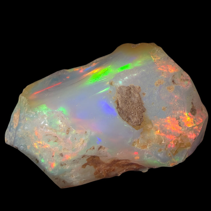 11.96 Gram AAA Quality Natural Ethiopian Welo Rough Opal Featuring Dominant Fiery Red, Neon Green & Electric Yellow Play-of-Color | One-of-a-Kind