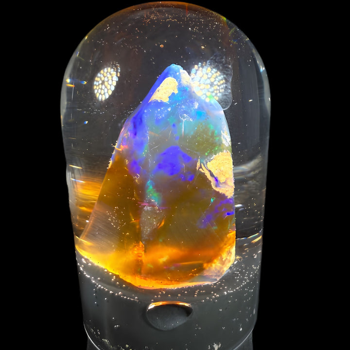 7.66 Gram Natural Ethiopian Welo Crystal Water Opal Specimen – Electric Blue-Violet Fire, Neon Green Flash & Golden Honey Glow – Premium Freeform Crystal