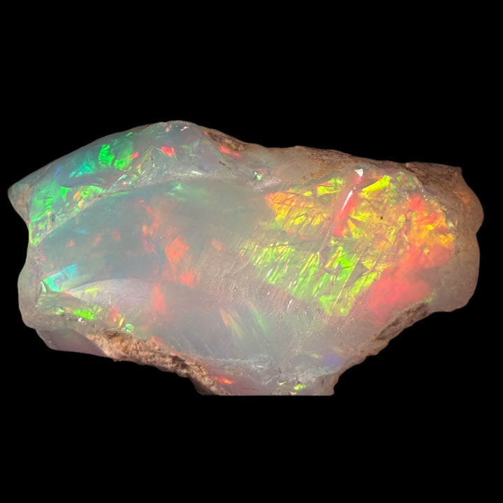 7.94 Gram AAA Quality Natural Ethiopian Welo Rough Opal Featuring Dominant Fiery Red, Neon Green & Golden Yellow Play-of-Color | One-of-a-Kind