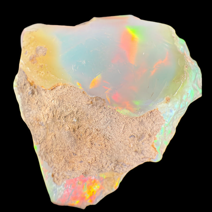 11.96 Gram AAA Quality Natural Ethiopian Welo Rough Opal Featuring Dominant Fiery Red, Neon Green & Electric Yellow Play-of-Color | One-of-a-Kind