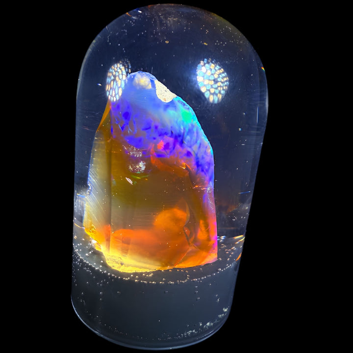 7.66 Gram Natural Ethiopian Welo Crystal Water Opal Specimen – Electric Blue-Violet Fire, Neon Green Flash & Golden Honey Glow – Premium Freeform Crystal