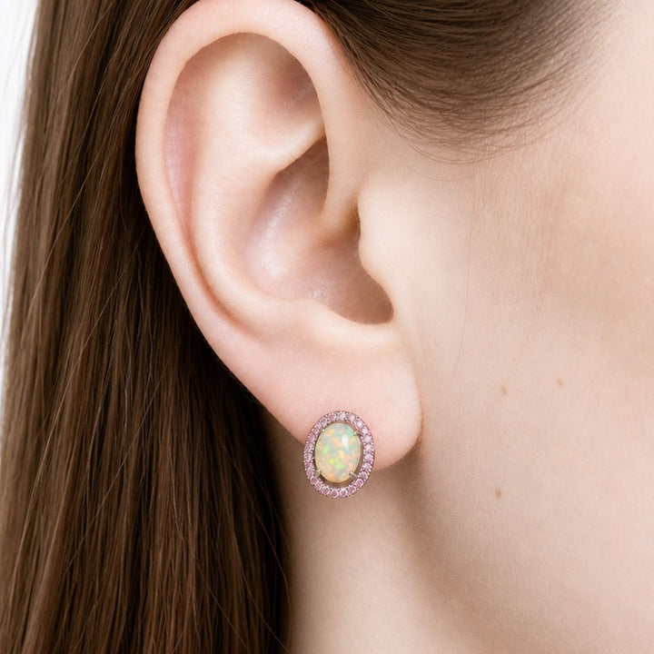 AAA Quality Natural Ethiopian Welo Opal Earrings – Dominant Neon Green, Fiery Orange & Soft Pink Fire | One-of-a-Kind
