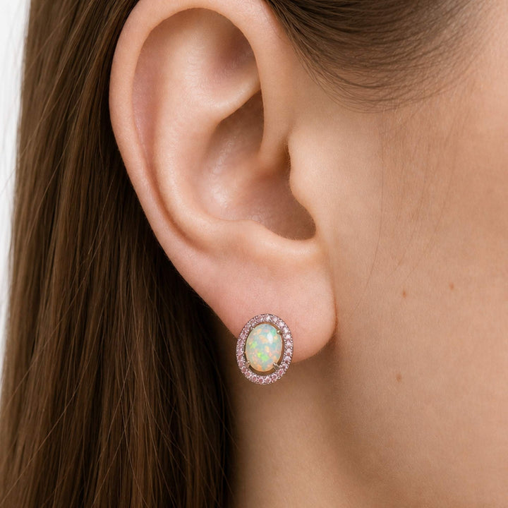 AAA Quality Natural Ethiopian Welo Opal Earrings – Dominant Neon Green, Fiery Orange & Soft Pink Fire | One-of-a-Kind