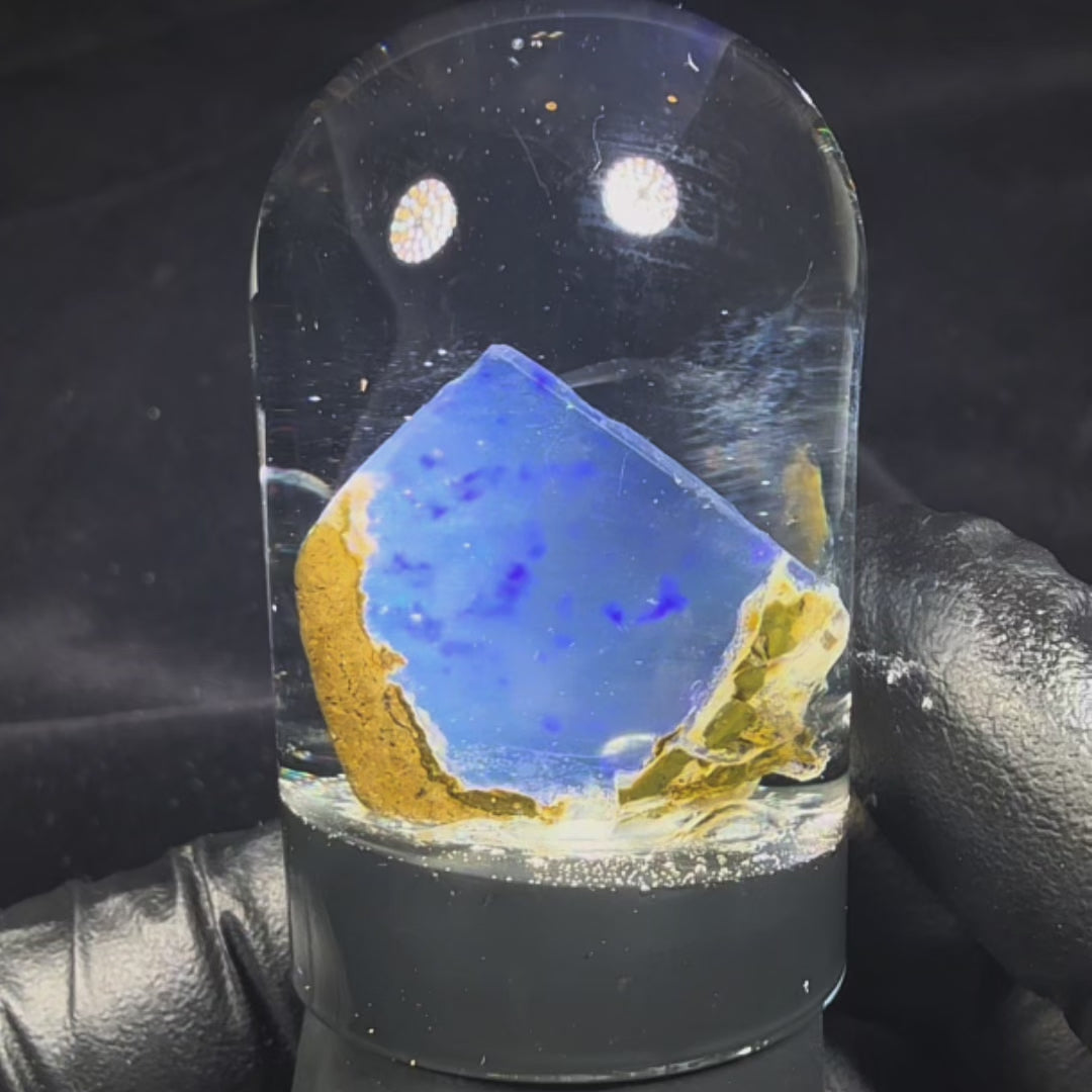5.38 Gram Natural Ethiopian Welo Crystal Water Opal Specimen – Dominant Violet Blue Glow & Soft Neon Fire – Freeform Lavender Crystal Opal – Collector Display Grade